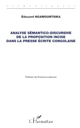 Analyse sémantico-discursive de la proposition incise dans la presse écrite congolaise