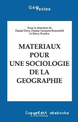 Matériaux pour une sociologie de la géographie