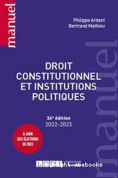 Droit constitutionnel et institutions politiques