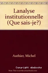 L'Analyse institutionnelle